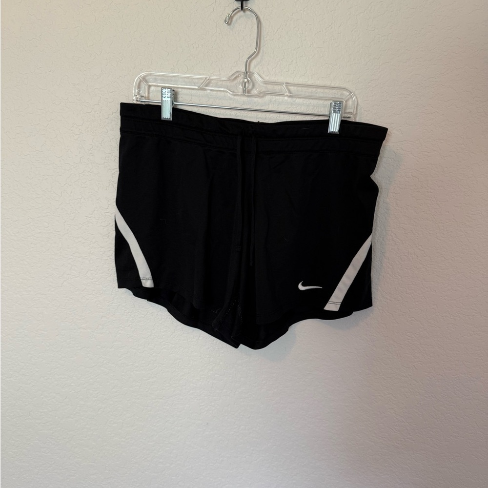Nike Women's Black and White Athletic Shorts